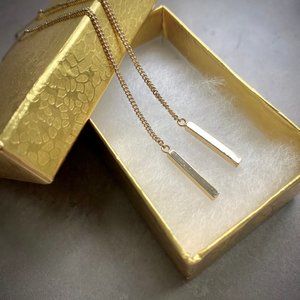 Pair of 14K Gold Plated Bar Threader Earrings